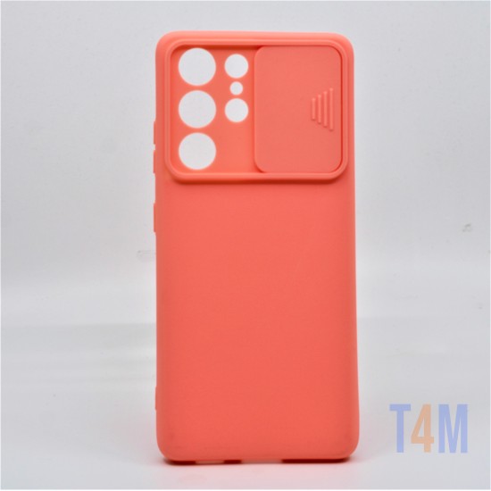 SILICONE COVER WITH CAMERA SHIELD FOR SAMSUNG GALAXY S21 PLUS ULTRA PINK